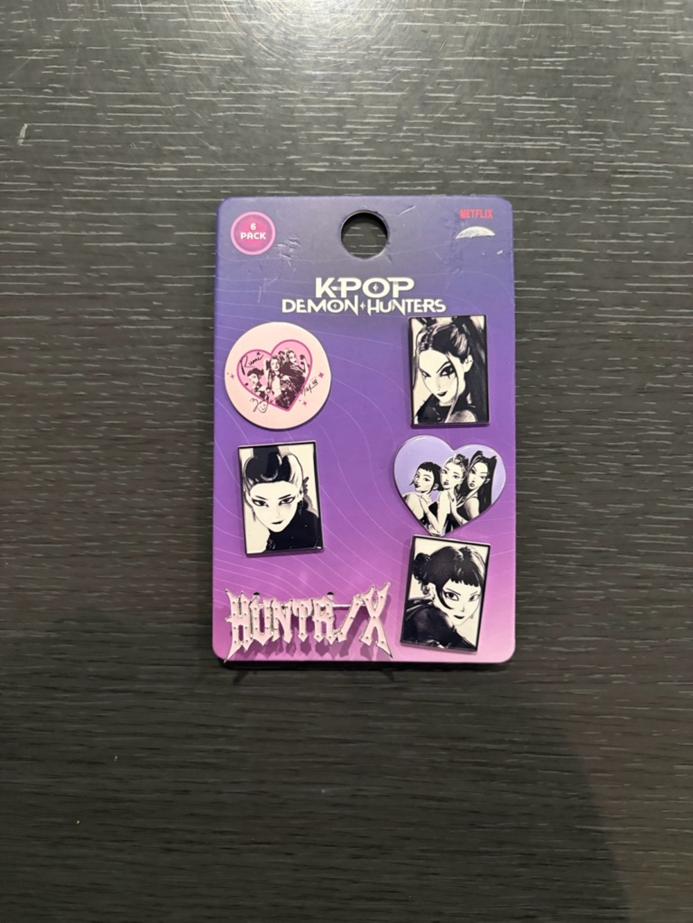 K-POP Demon Hunters HUNTER X Enamel Pin Set - Purple and Pink